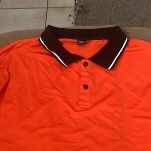 NFINITY Bright Orange Polo with Contrasting Black Collar
